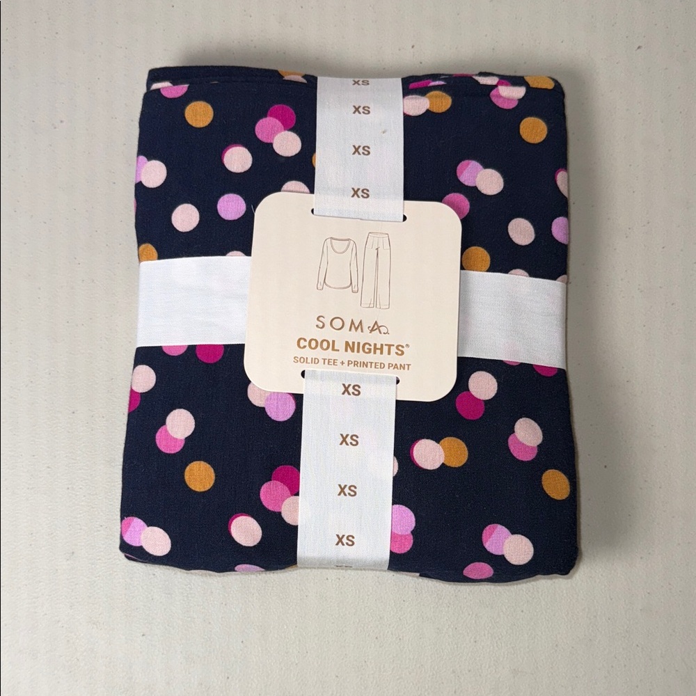 Soma Cool Nights Navy Polka Dot Pajama Set
